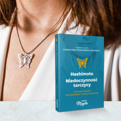 [ZESTAW] Srebrna autorska zawieszka z łańcuszkiem “Motylek” + bestsellerowa książka “Hashimoto. Niedoczynność tarczycy. Prawdy i mity.”